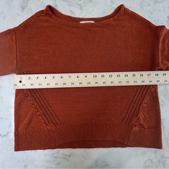 Anthropologie Mayfield Pullover Linen Blend Sweater with 3/4 Sleeve. Size XSP - Picture 6 of 10